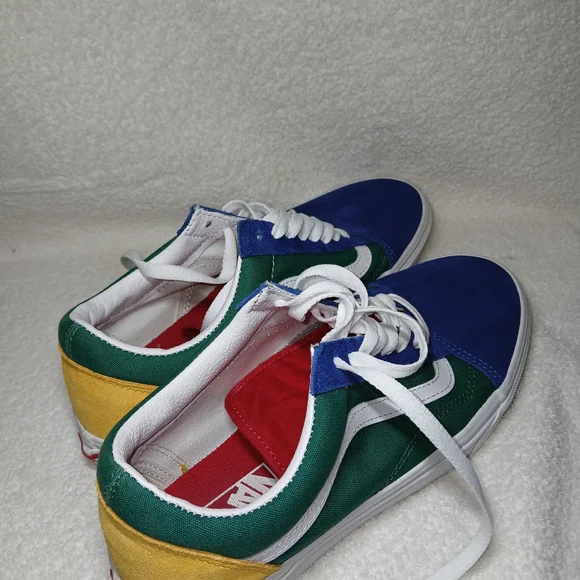 Vans Low-Top Colorblock Sneakers - Blue/Green/Red/Yellow